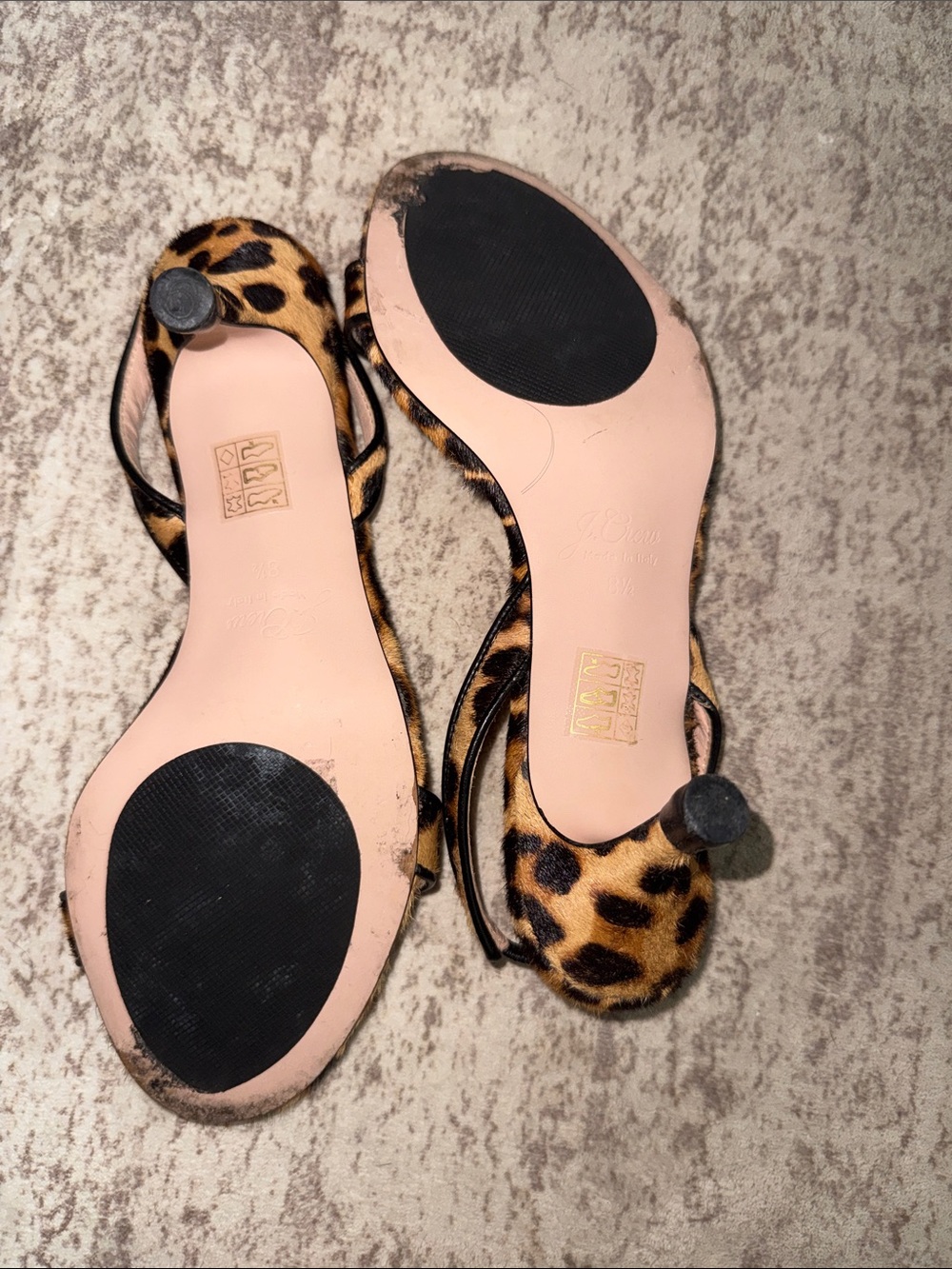 J. Crew Leopard Print Calf Hair Slingback Heels in Brown and Black - Picture 3 of 5